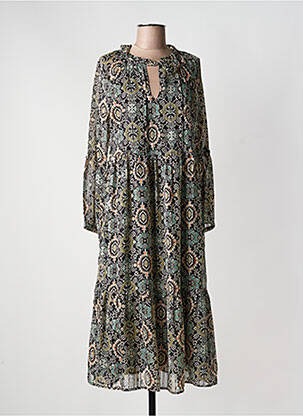 Robe longue manches longues manches longues noir MOLLY BRACKEN femme