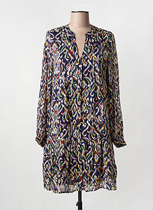 Robe mi-longue manches longues manches longues bleu MOLLY BRACKEN femme