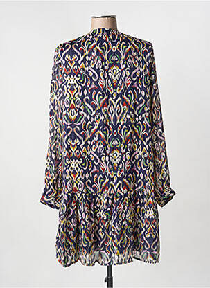 Robe mi-longue coupe fluide manches longues bleu MOLLY BRACKEN femme