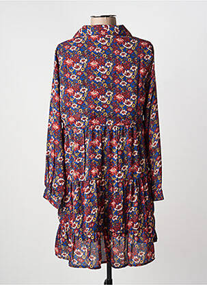 Robe mi-longue imprimé fleurs manches longues bleu KAPORAL femme