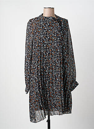 Robe mi-longue imprimé fleurs manches longues noir MOLLY BRACKEN femme