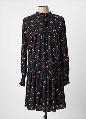Robe mi-longue coupe fluide manches longues noir MOLLY BRACKEN femme