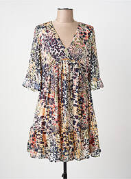 Robe mi-longue coupe fluide manches longues beige KAPORAL femme