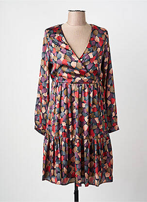 Robe mi-longue coupe fluide manches longues rouge MOLLY BRACKEN femme