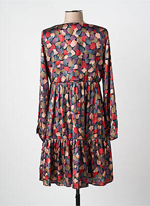 Robe mi-longue coupe fluide manches longues rouge MOLLY BRACKEN femme