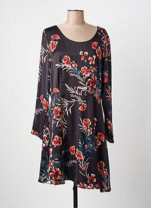 Robe mi-longue coupe fluide manches longues noir MOLLY BRACKEN femme