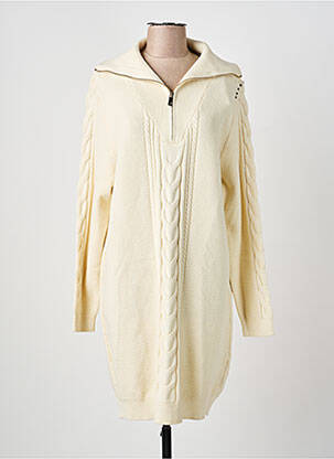 Robe pull resserrée sur le bas manches longues beige KAPORAL femme