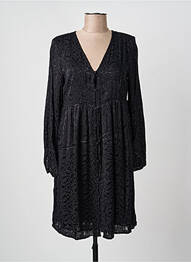 Robe mi-longue coupe fluide manches longues noir LE TEMPS DES CERISES femme