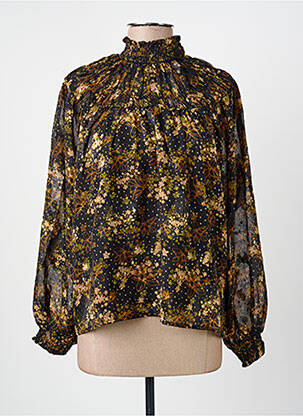 Blouse imprimé fleurs manches longues noir MOLLY BRACKEN femme