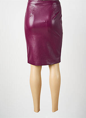 Jupe mi-longue fermeture zip latéral violet GUESS femme