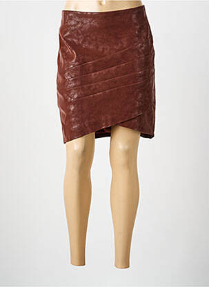 Jupe mi-longue taille normale marron GUESS femme