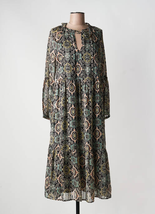 Robe longue manches longues manches longues noir MOLLY BRACKEN femme