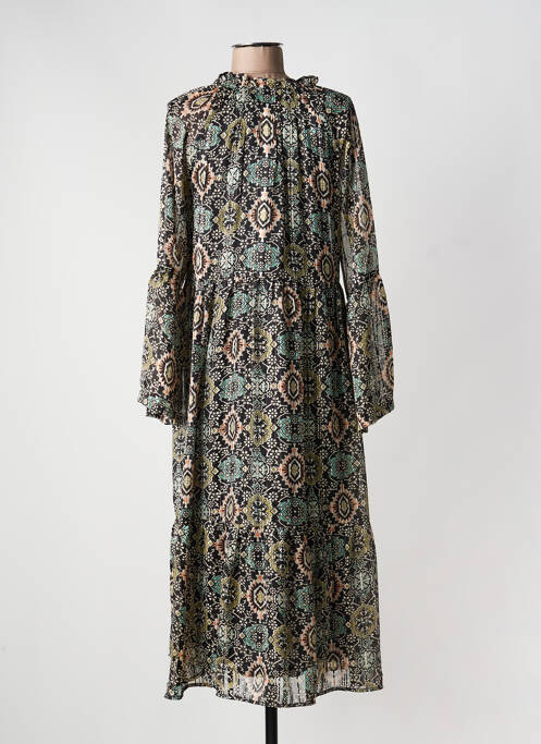 Robe longue manches longues manches longues noir MOLLY BRACKEN femme
