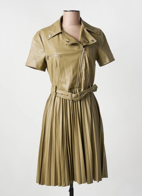 Robe mi-longue manches courtes manches courtes vert GUESS femme