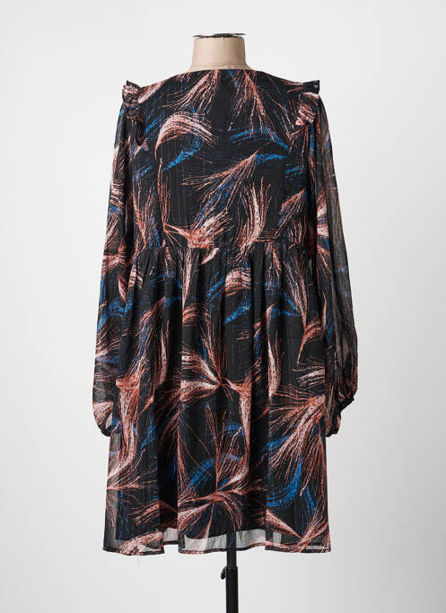 Robe mi-longue imprimé fantaisie manches longues noir MOLLY BRACKEN femme