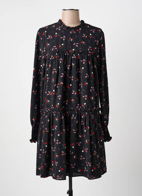 Robe mi-longue coupe fluide manches longues noir MOLLY BRACKEN femme