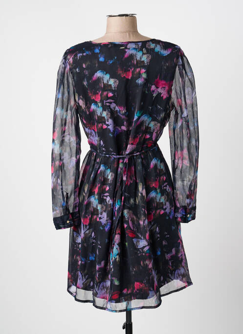 Robe mi-longue coupe fluide manches longues noir KAPORAL femme