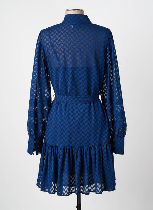 Robe mi-longue coupe fluide manches longues bleu MOLLY BRACKEN femme