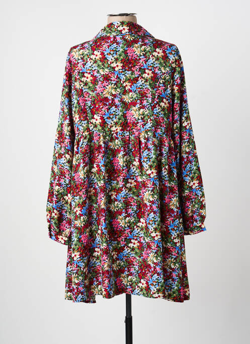 Robe mi-longue imprimé fleurs manches longues rouge MOLLY BRACKEN femme