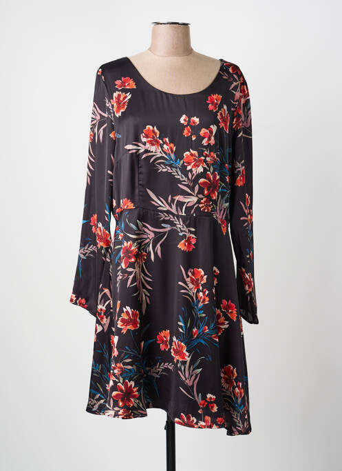 Robe mi-longue manches longues manches longues noir MOLLY BRACKEN femme