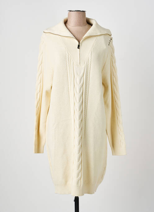 Robe pull col col montant manches longues beige KAPORAL femme