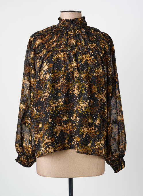 Blouse imprimé fleurs manches longues noir MOLLY BRACKEN femme