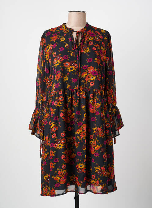 Robe mi-longue coupe fluide manches longues noir MOLLY BRACKEN femme