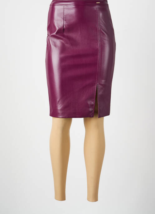 Jupe mi-longue doublure textile violet GUESS femme