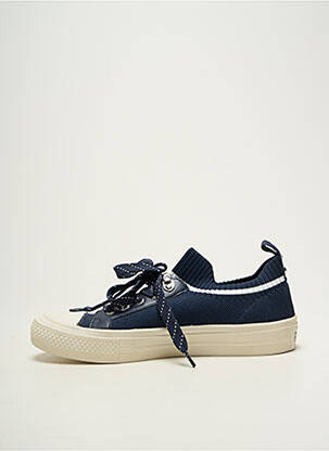 Baskets bout rond talon plat jusqu'à 3cm bleu REQINS femme