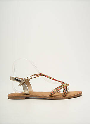 Sandales/nu pieds chiquet talon plat jusqu'à 3cm or LES TROPEZIENNES PAR M.BELARBI femme
