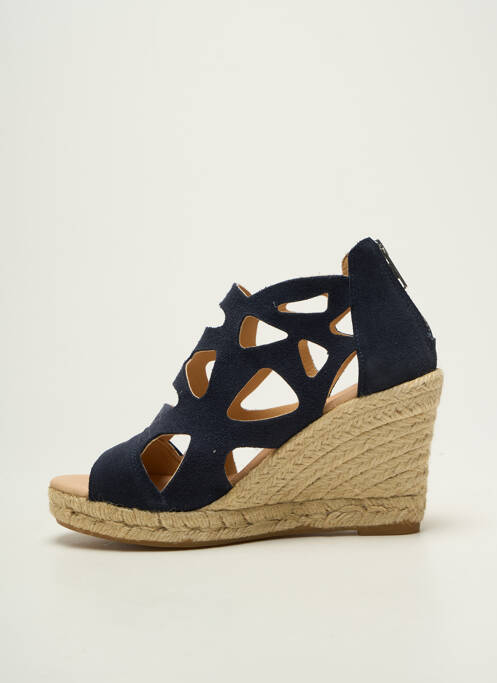 Espadrilles bout ouvert talon de 7 à 9cm bleu MYMA femme