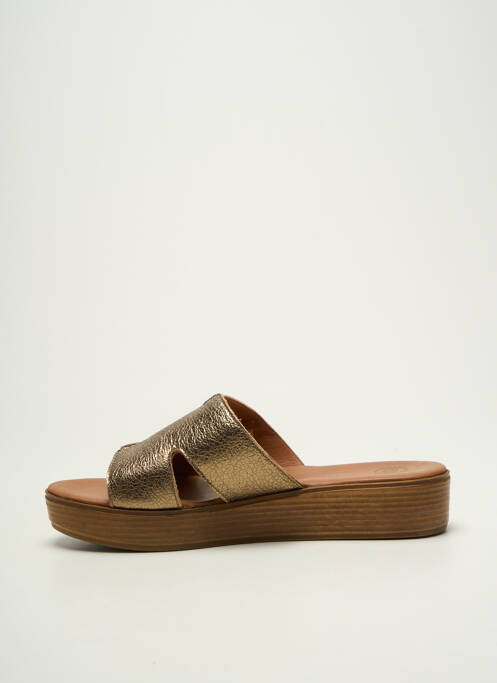 Sandales/nu pieds tissage satiné talon plat jusqu'à 3cm or SMS femme
