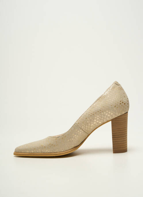 Escarpins tissage satiné talon de 7 à 9cm or MYMA femme
