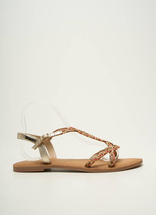 Sandales/nu pieds chiquet talon plat jusqu'à 3cm or LES TROPEZIENNES PAR M.BELARBI femme
