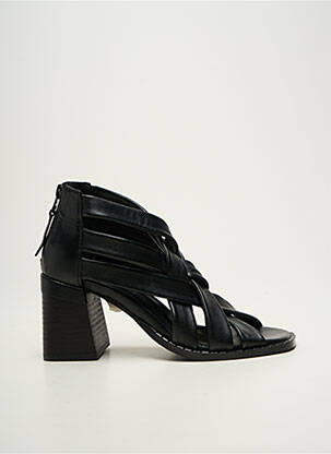 Sandales/nu pieds tissage satiné talon de 7 à 9cm noir REGARD femme