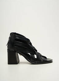 Sandales/nu pieds tissage satiné talon de 7 à 9cm noir REGARD femme