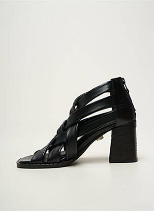 Sandales/nu pieds tissage satiné talon de 7 à 9cm noir REGARD femme