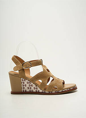Sandales/nu pieds talon compensé talon de 7 à 9cm beige FUGITIVE BY FRANCESCO ROSSI femme
