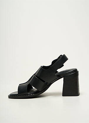 Sandales/nu pieds matière lisse talon de 7 à 9cm noir REGARD femme