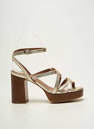Sandales/nu pieds matière lisse talon de 7 à 9cm or ADIGE femme