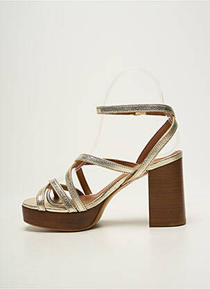 Sandales/nu pieds semi compensé talon de 7 à 9cm or ADIGE femme