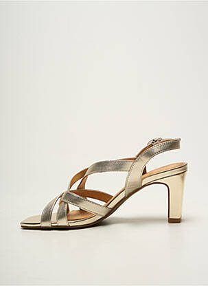 Sandales/nu pieds tissage satiné talon de 7 à 9cm or FUGITIVE BY FRANCESCO ROSSI femme