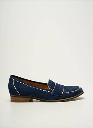 Mocassins nubuck talon plat jusqu'à 3cm bleu FUGITIVE BY FRANCESCO ROSSI femme