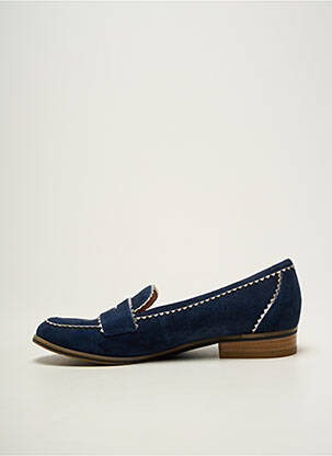 Mocassins nubuck talon plat jusqu'à 3cm bleu FUGITIVE BY FRANCESCO ROSSI femme