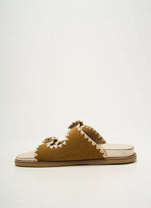 Mules/sabots nubuck talon plat jusqu'à 3cm marron REQINS femme