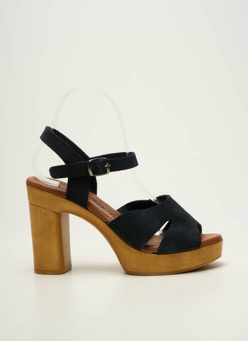 Sandales/nu pieds semi compensé talon haut de 10cm et plus noir CARLA TORTOSA femme