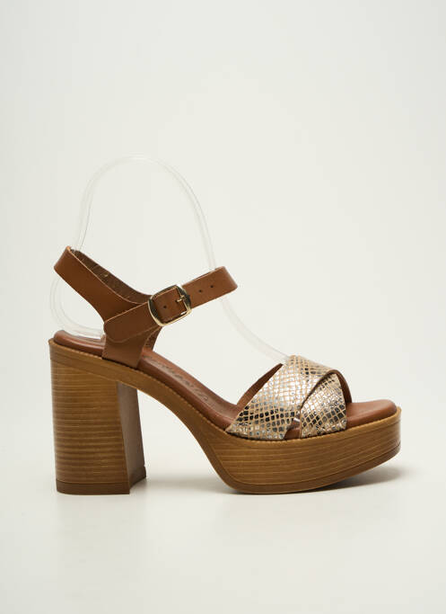 Sandales/nu pieds semi compensé talon haut de 10cm et plus marron CARLA TORTOSA femme