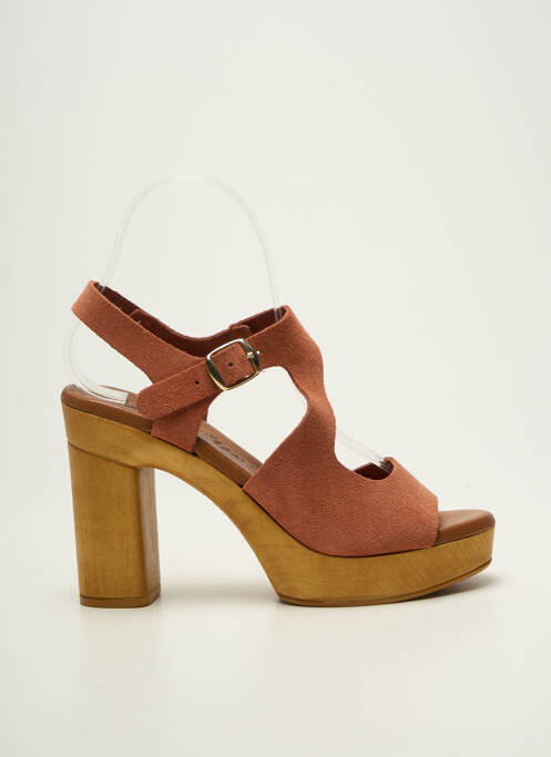 Sandales/nu pieds semi compensé talon haut de 10cm et plus rose CARLA TORTOSA femme