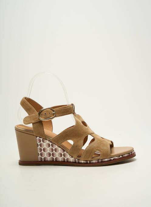 Sandales/nu pieds talon compensé talon de 7 à 9cm beige FUGITIVE BY FRANCESCO ROSSI femme
