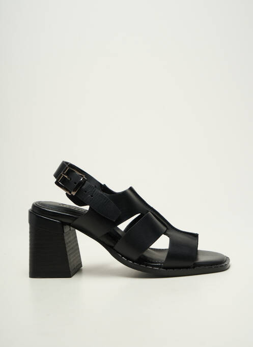 Sandales/nu pieds matière lisse talon de 7 à 9cm noir REGARD femme